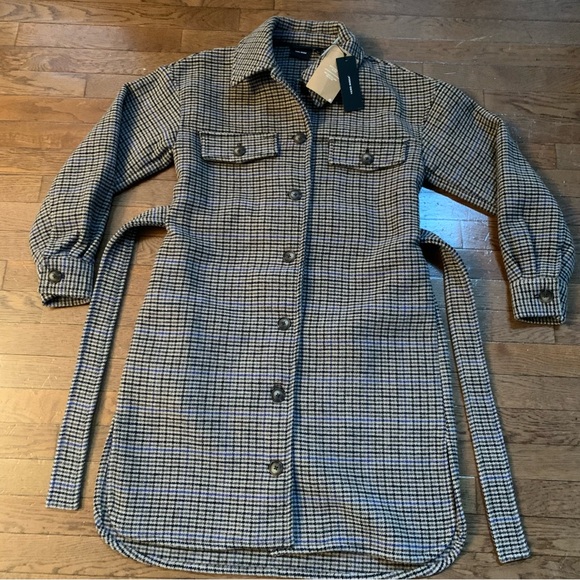 VERO MODA Plaza Long Wool Coat GA | M | Brown / Navy | NEW!! Stlye 10270731 - Picture 3 of 14